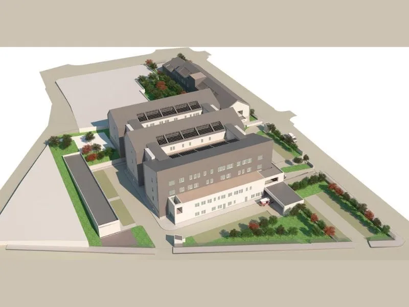Hospital Daniel Alcides Carrión · Vista axonométrica